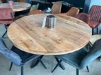 Magazijn leegverkoop ronde eettafel mangohout matrix zwart, Huis en Inrichting, Woonaccessoires | Overige, Nieuw, Ophalen of Verzenden