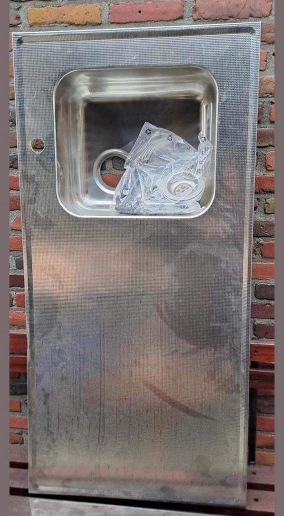 Nieuw RVS Aanrechtblad met Wasbak - 122x60 cm, Huis en Inrichting, Keuken | Keukenelementen, Ophalen