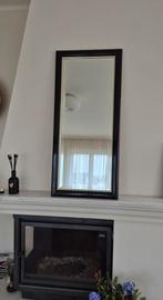 Stijlvolle rechthoekige spiegel met zwarte/goude rand, Huis en Inrichting, Woonaccessoires | Spiegels, Ophalen, Gebruikt, 100 tot 150 cm