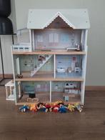 Poppenhuis, compleet met meubels en poppetjes, Kinderen en Baby's, Speelgoed | Poppenhuizen, Poppenhuis, Zo goed als nieuw, Ophalen