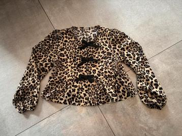 Shirtje / tuniek panterprint met strikjes maat 146 €4.50 beschikbaar voor biedingen