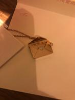 Goudkleurig ketting met enveloppe als hangertje die open kan, Nieuw, Goud, Overige materialen, Ophalen of Verzenden