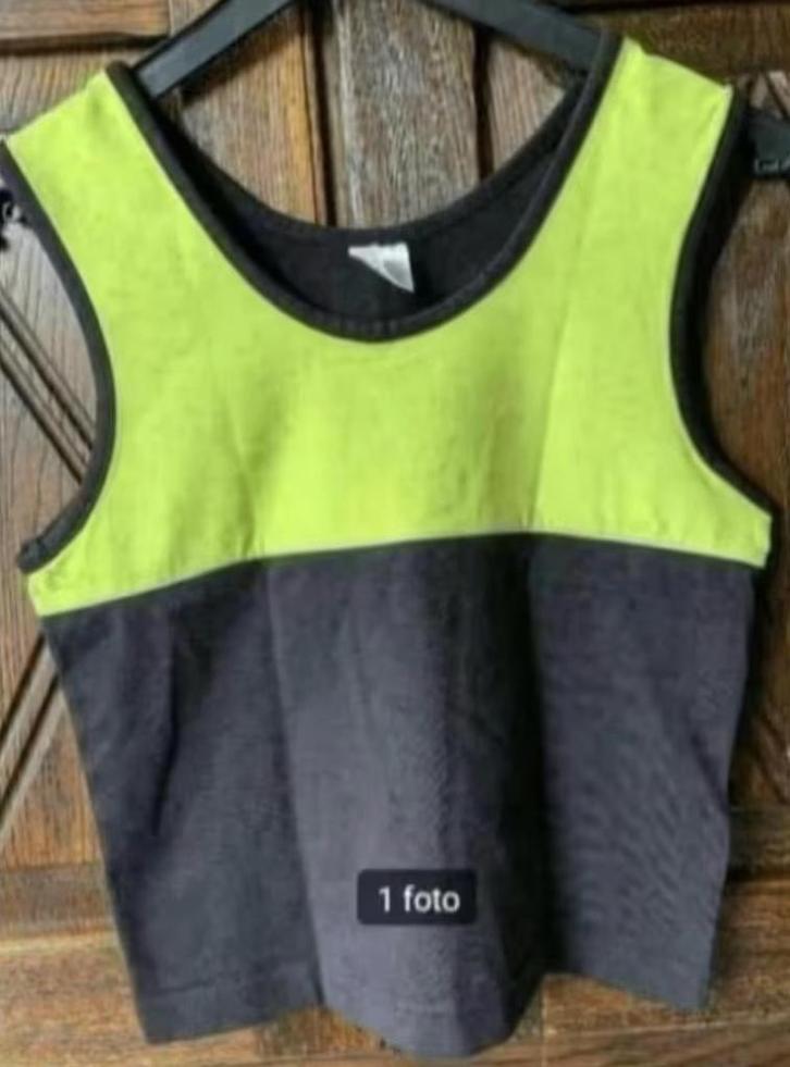 Zwart-groen hemd, hemdje, top, topje; shamp; M 40 / 42 spor, Kleding | Dames, Tops, Zo goed als nieuw, Maat 38/40 (M), Zwart, Zonder mouw