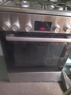 Bosch rvs gasfornuis met elektrische oven, Witgoed en Apparatuur, Ophalen, Hete lucht, 4 kookzones, Zo goed als nieuw