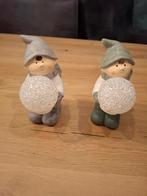 Kerstmannetjes met Lampjes - Set van 2, Huis en Inrichting, Grijs, Overige materialen, Ophalen of Verzenden, Zo goed als nieuw