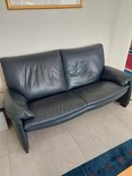 Leolux 2,5 zits lederen bank, donkerblauw., Huis en Inrichting, Banken | Bankstellen, Ophalen, Gebruikt, Overige maten, 150 tot 200 cm