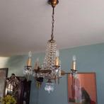 antieke kristallen kroonluchter met 5 armen., Antiek en Kunst, Ophalen