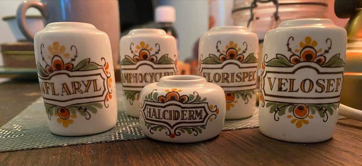 Eli Lilly Apothekerspotjes Set - Vintage 1960s, Antiek en Kunst, Antiek | Keramiek en Aardewerk, Ophalen of Verzenden