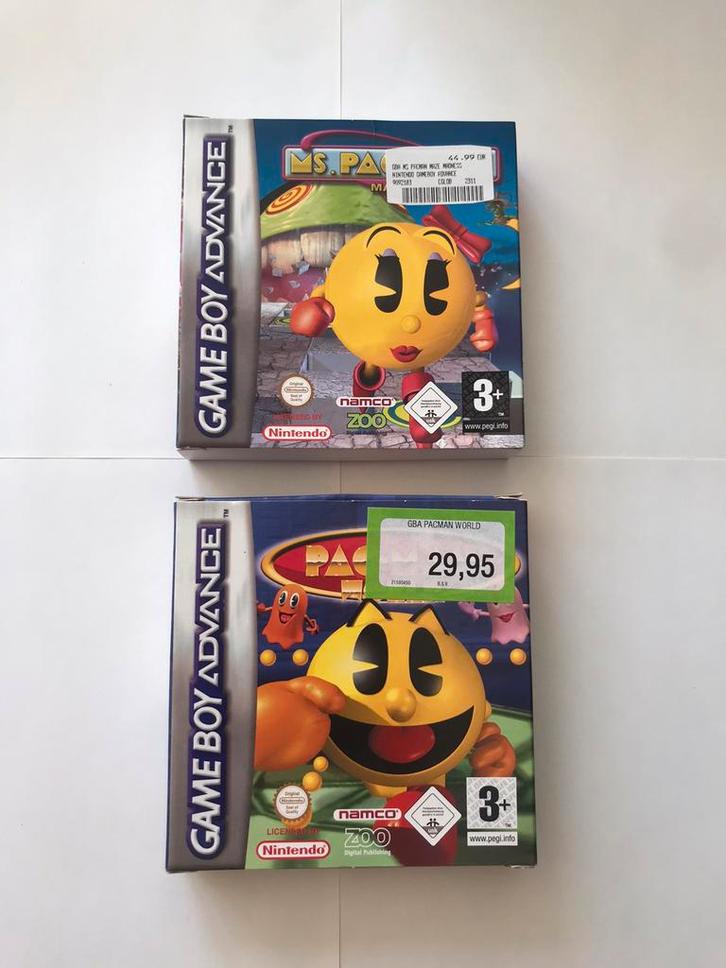 GBA Nintendo Gameboy advance 2 verschillende Pac-Man, Spelcomputers en Games, Games | Nintendo Game Boy, Zo goed als nieuw, 1 speler