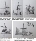 unieke 5 set ansichtkaarten, Nederlandse Molens, Worthington, Verzamelen, Ansichtkaarten | Nederland, Ophalen of Verzenden, 1980 tot heden