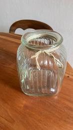 Geribbelde vierkante vaas, Ophalen of Verzenden, Zo goed als nieuw, Glas, Minder dan 50 cm
