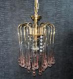 Murano glas Kroonluchter Waterval kristal roze, Ophalen, Gebruikt, Glas