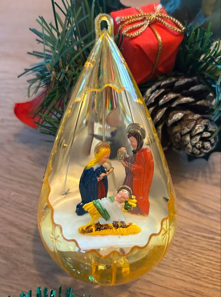 Oude kunststof kerstballen in retro stijl, zie foto’s, Diversen, Kerst, Gebruikt, Ophalen of Verzenden
