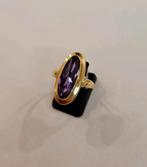 Vintage 14 karaats gouden ring bezet met Amethist, Ophalen of Verzenden