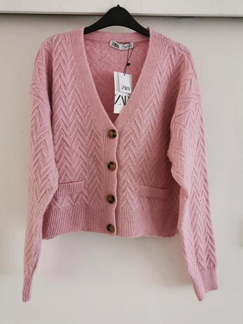 ZARA kabelvest roze gemêleerd mt. M, Kleding | Dames, Truien en Vesten, Nieuw, Maat 38/40 (M), Roze, Verzenden