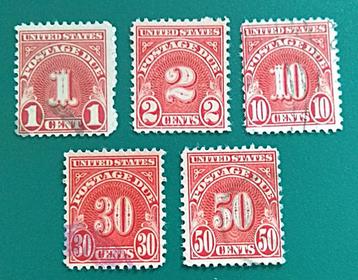 USA : Postage Due zegel 1/2/10/30/50 cent 1930 beschikbaar voor biedingen