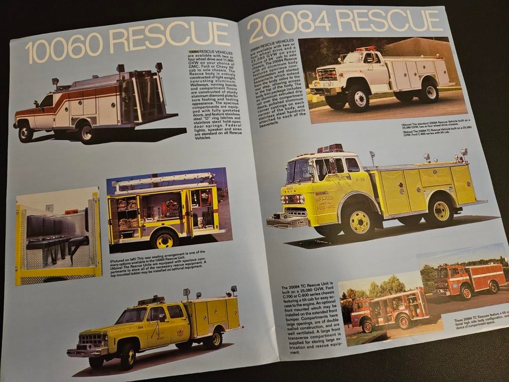 Brochure Emergemcy One Rescue Vehicles, Ophalen of Verzenden, Zo goed als nieuw, Overige merken
