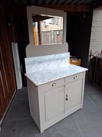 Vintage wastafel, kast met marmeren blad, Huis en Inrichting, Ophalen, Gebruikt, 100 tot 150 cm, Vintage