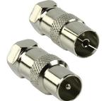 NIEUW 2x Nowlinq COAX naar F adapters adapter, Ophalen of Verzenden, Nieuw, Minder dan 2 meter, Coaxiale kabel