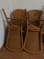 4 Leren Eetkamerstoelen - Zithoogte 45cm, Huis en Inrichting, Stoelen, Ophalen, Gebruikt, Bruin, Leer