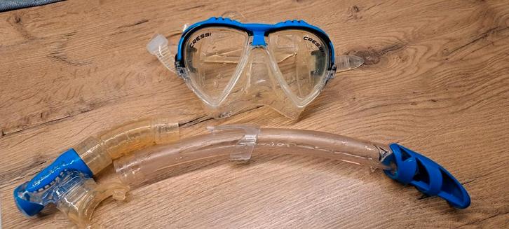 Cressi, snorkel en masker., Watersport en Boten, Duiken, Gebruikt, Duikbril of Snorkel, Ophalen