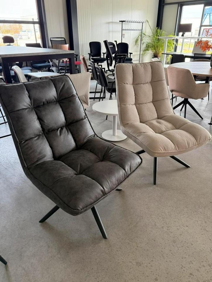Draaifauteuil fauteuils Eco Leer, Huis en Inrichting, Fauteuils, Nieuw, Leer, Metaal, 50 tot 75 cm, Minder dan 75 cm, Ophalen of Verzenden