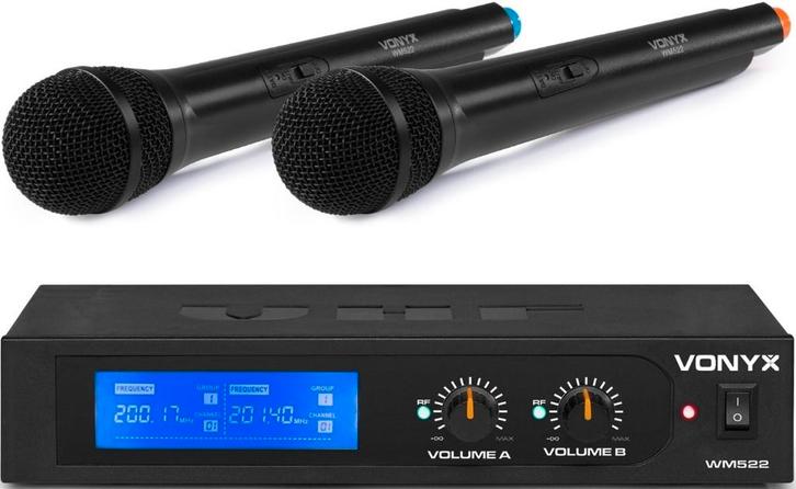 Microfoons draadloos Vonyx WM-522 in koffer, Muziek en Instrumenten, Microfoons, Nieuw, Zangmicrofoon, Draadloos, Ophalen of Verzenden