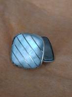 Zilveren manchetknopen met parelmoer inleg., Gebruikt, Minder dan 4 cm, Ophalen of Verzenden, Zilver