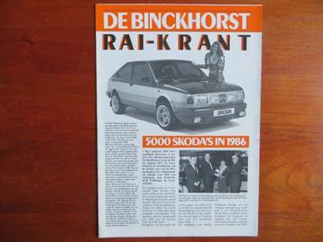 Skoda De Binckhorst RAI-Krant (febr. 1987) beschikbaar voor biedingen