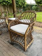 4 rieten stoelen Riviera Maison, Huis en Inrichting, Stoelen, Ophalen, Gebruikt, Bruin, Riet of Rotan