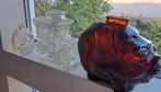 Glas oud retro vintage varken oldtimer spaarpotten gaaf, Ophalen of Verzenden, Zo goed als nieuw, Overige materialen, Overige thema's