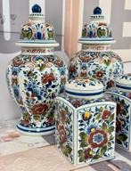 1950-1960 Antiek Delft Delfblauw keramiek Dekselvazen potten, Antiek en Kunst, Antiek | Vazen, Ophalen of Verzenden
