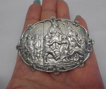 Zilveren antieke broche Gebr. Huisman Schoonhoven nr.507 beschikbaar voor biedingen