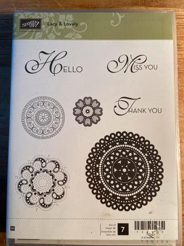 Stampin' Up! Lacy & Lovely Stempelset, Hobby en Vrije tijd, Stempelen, Zo goed als nieuw, Houten stempel, Ophalen of Verzenden