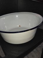 Vintage Emaille Schaal - Blauw Randje, Overige materialen, Gebruikt, Schaal, Rond