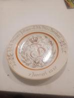 Antiek bordje Juliana & Bernhard 1937, Antiek en Kunst, Ophalen of Verzenden