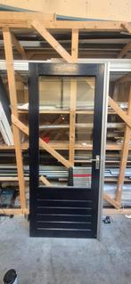Houten deur met glas, Doe-het-zelf en Verbouw, Deuren en Horren, Ophalen, Gebruikt, 80 tot 100 cm, Buitendeur