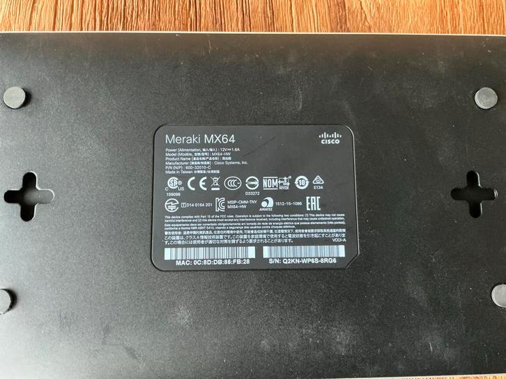 Meraki MX64 Router - Perfect voor Klein Bedrijf!, Computers en Software, Routers en Modems, Zo goed als nieuw, Router, Ophalen of Verzenden