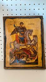 Icoon Sint Joris en de draak., Antiek en Kunst, Antiek | Religie, Ophalen of Verzenden