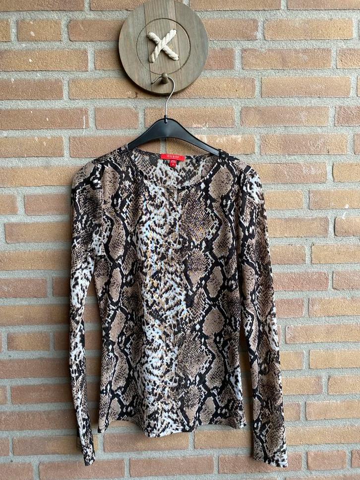 Guess top longsleeve, Kleding | Dames, Blouses en Tunieken, Nieuw, Maat 38/40 (M), Bruin, Ophalen of Verzenden