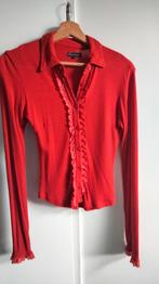 King Louie Retro blouse met wol voor de winter rood, Kleding | Dames, Ophalen of Verzenden, Gedragen, Rood