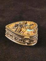 Pillendoosje van Sterling zilver en parelmoer., Antiek en Kunst, Ophalen of Verzenden