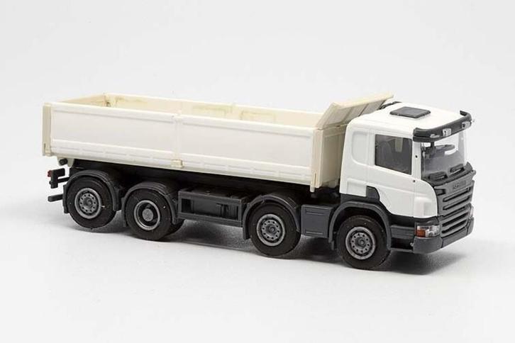 Scania P 8x2 kipper, wit/beige (OLM-004), Hobby en Vrije tijd, Modelauto's | 1:87, Nieuw, Bus of Vrachtwagen, Overige merken, Ophalen of Verzenden