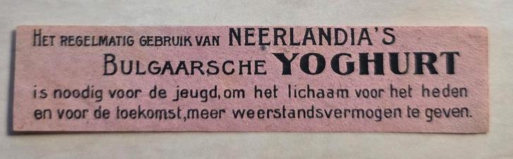 479) SLUITZEGEL NEERLANDIA'S BULGAARSCHE JOGHURT, Postzegels en Munten, Postzegels | Thematische zegels, Overige thema's, Ophalen of Verzenden