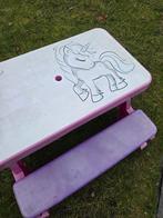 Vida XL Unicorn Picknicktafel paars met roze, Tuin en Terras, Picknicktafels, Ophalen, Gebruikt, Rechthoekig, Overige materialen