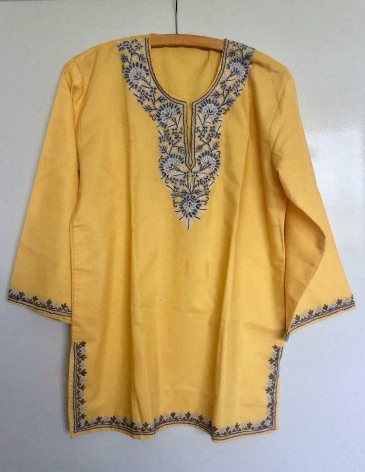 een mooie gele Indiase zomer blouse, Kleding | Dames, Blouses en Tunieken, Zo goed als nieuw, Geel, Ophalen of Verzenden