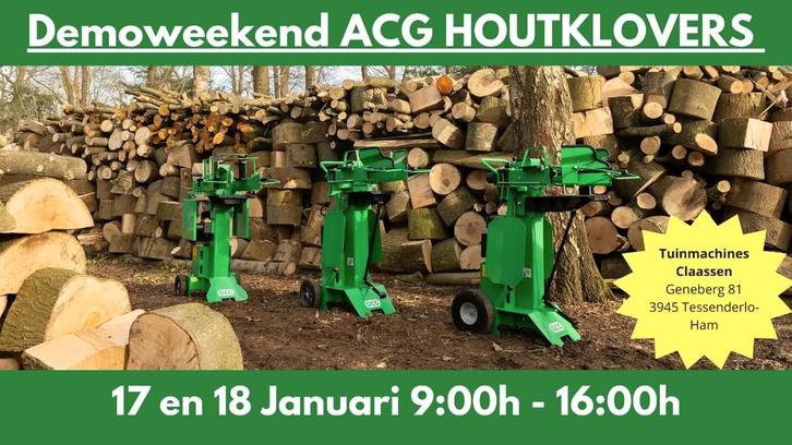 Demoweekend acg houtkloof machines, Tuin en Terras, Kloofmachines, Nieuw, Elektrisch, Ophalen