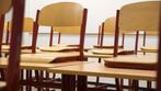Schoolmeubilair afvoeren doneren  ophalen schoolstoelen, Ophalen of Verzenden, Gebruikt, Rechthoekig, 50 tot 100 cm