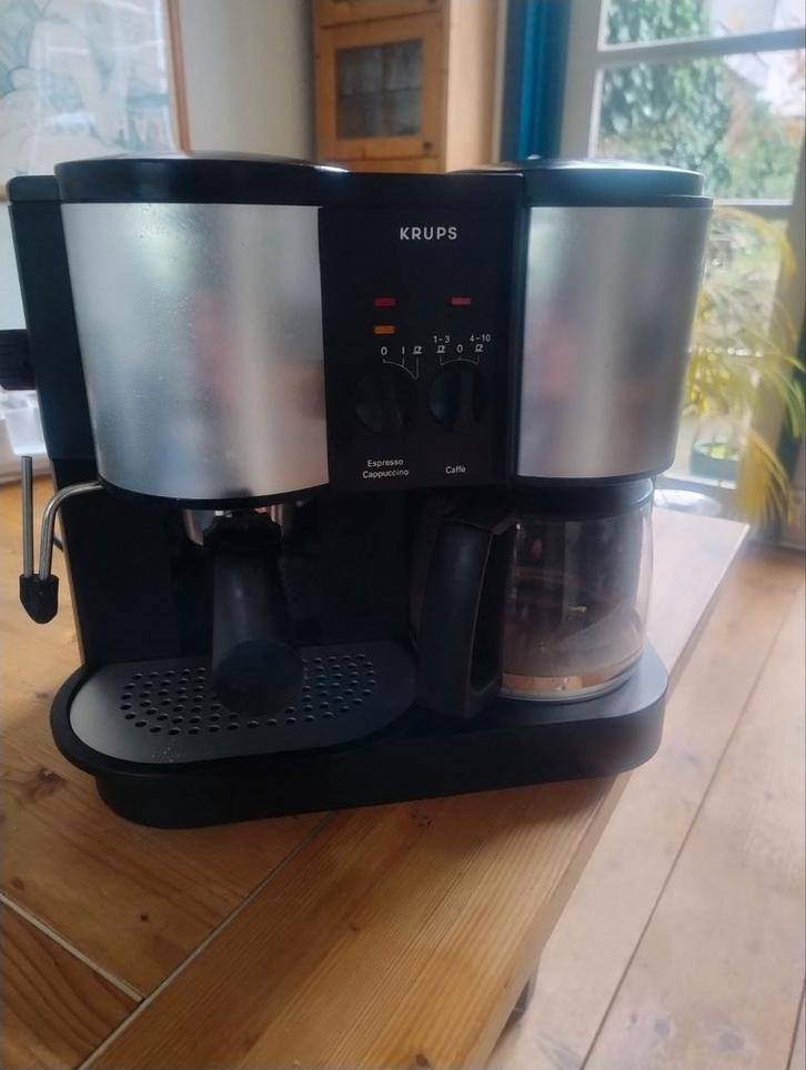 Krups dubbel koffiezetapparaat Espresso Line, Witgoed en Apparatuur, Koffiezetapparaten, Espresso apparaat, Stoompijpje, Ophalen