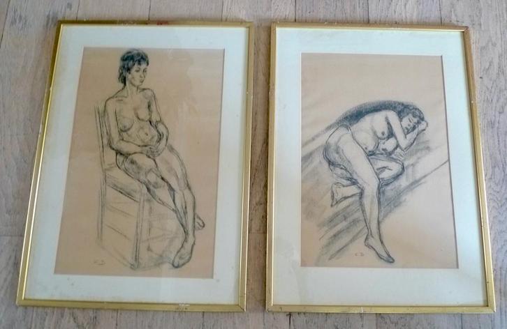 tekeningen naakten door Chris Beekman 1915, Antiek en Kunst, Kunst | Schilderijen | Klassiek, Ophalen of Verzenden